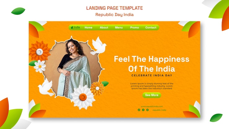 PSD Gratis templat hari kemerdekaan india desain datar