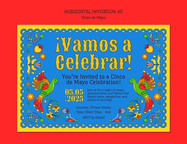 PSD Gratis templat perayaan cinco de mayo
