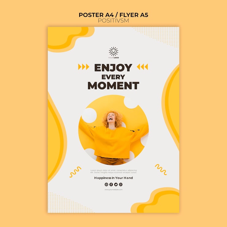 PSD Gratis templat positivisme untuk poster