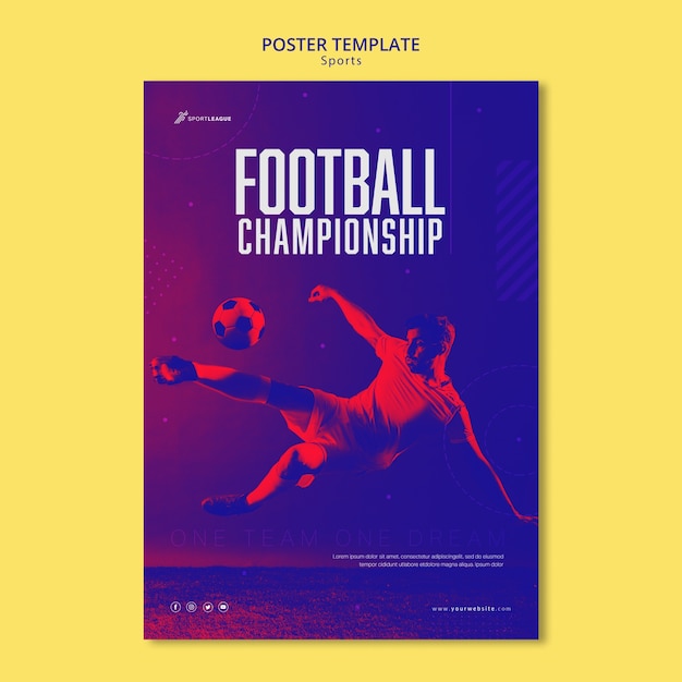 PSD Gratis templat poster kejuaraan sepak bola