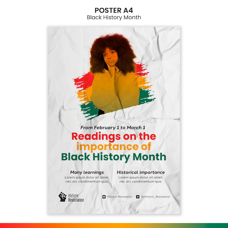 PSD Gratis templat poster perayaan bulan sejarah hitam