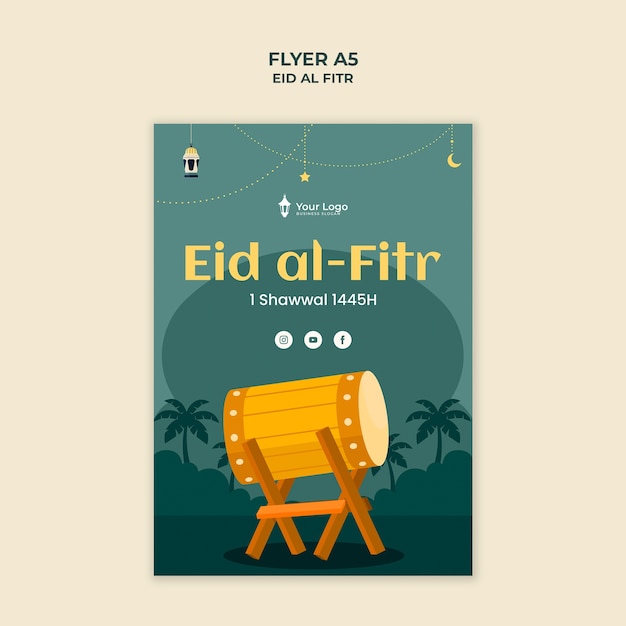 PSD Gratis templat poster perayaan idulfitri