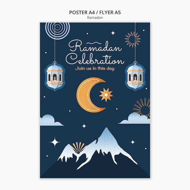 PSD Gratis templat poster perayaan ramadan
