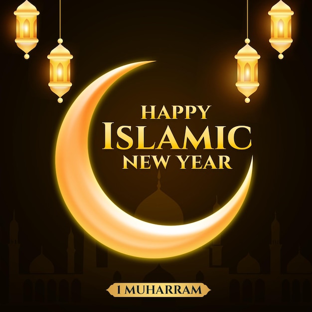 PSD Gratis templat postingan tahun baru islam