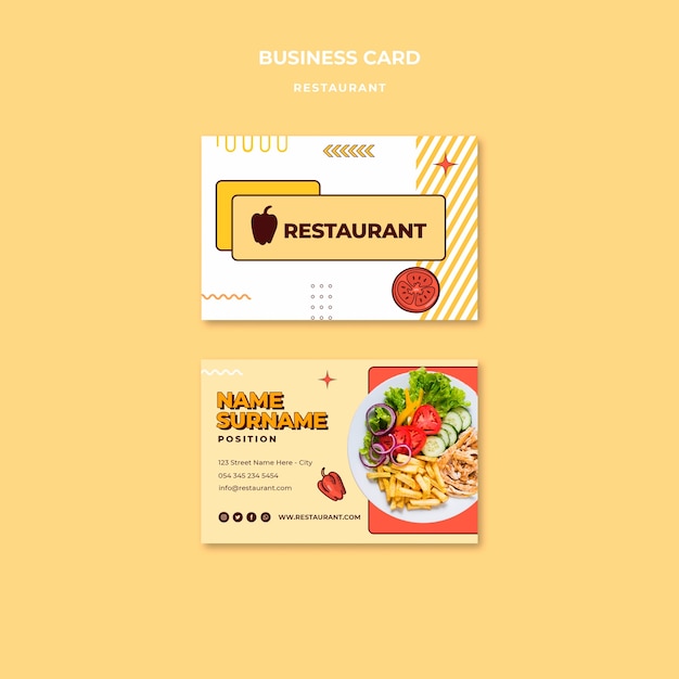 PSD Gratis templat restoran desain datar