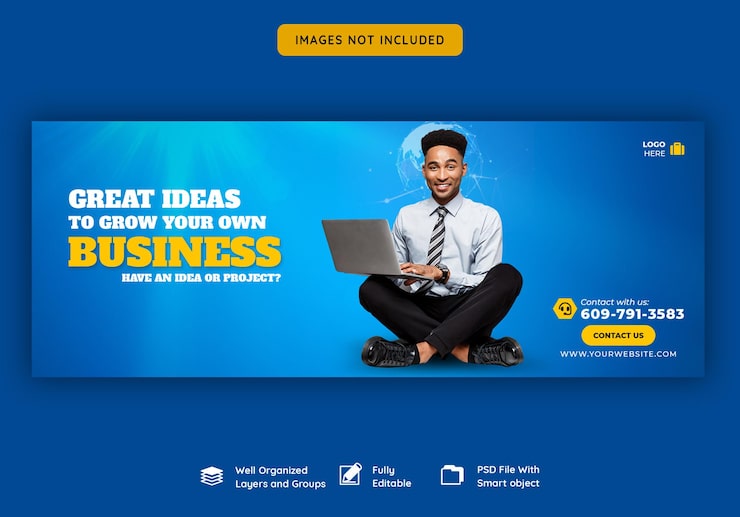 PSD Gratis templat sampul facebook promosi bisnis dan perusahaan
