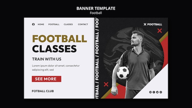 PSD Gratis templat sepak bola desain datar