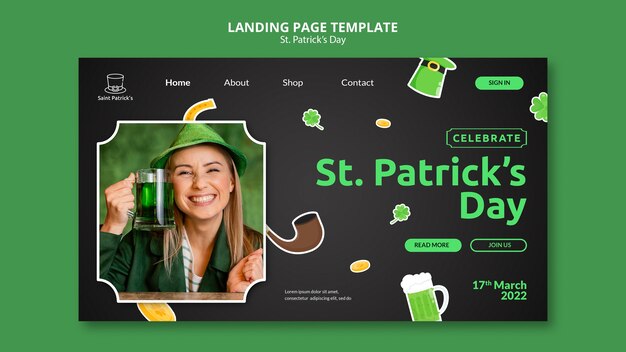 PSD Gratis templat web hari st. patrick