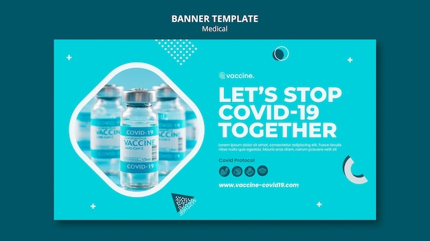 PSD Gratis template banner vaksin coronavirus