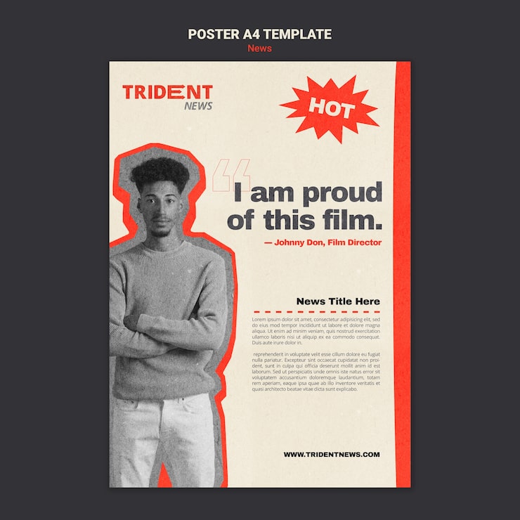 PSD Gratis template desain poster yang terinspirasi letterpress