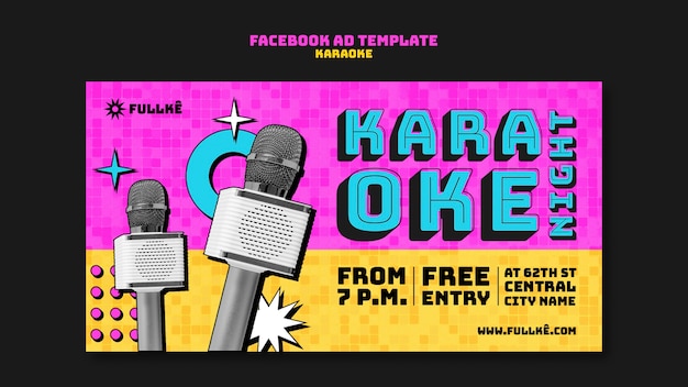 PSD Gratis template facebook pesta karaoke