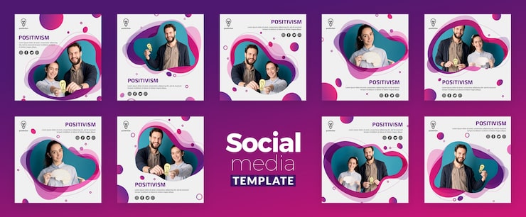 PSD Gratis template media sosial konsep positivisme