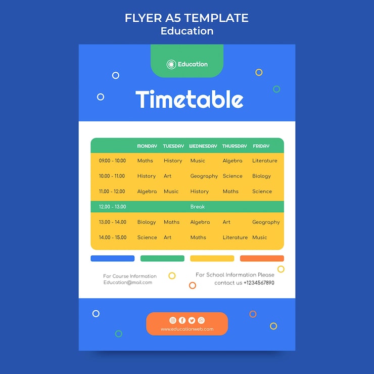 PSD Gratis template poster pendidikan desain datar