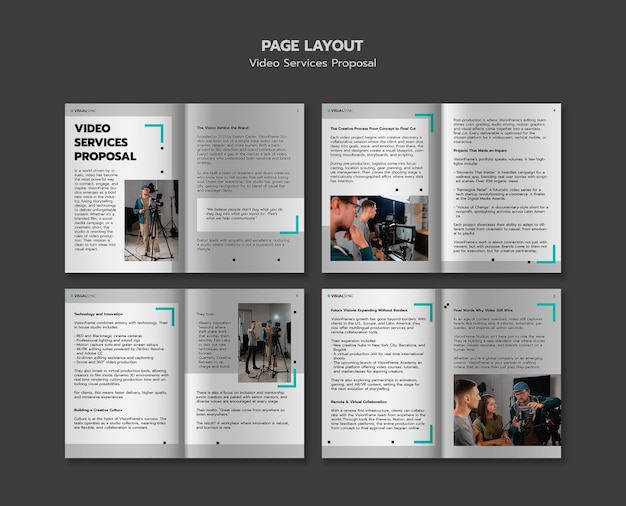 PSD Gratis template proposal layanan video visionframe
