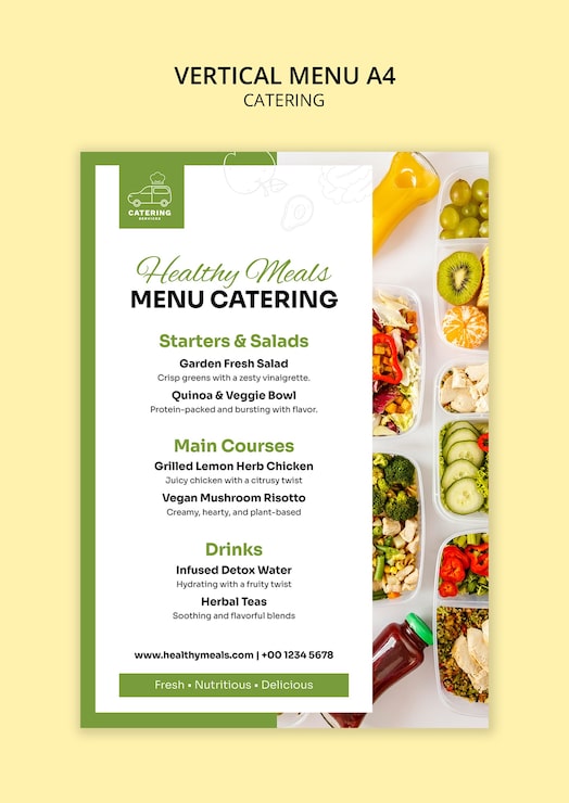 Gratis PSD template voor cateringdiensten