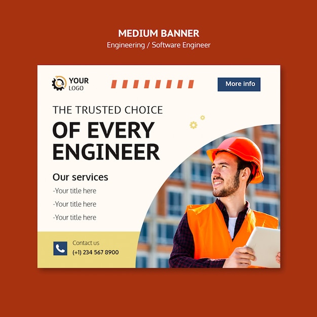 Gratis PSD template voor de dienst van software-ingenieur