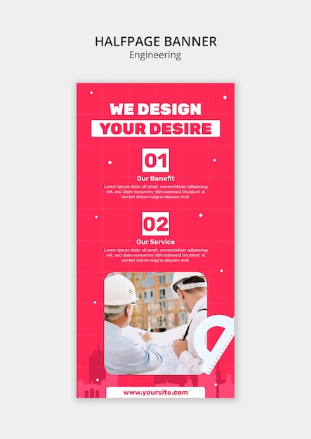 Gratis PSD template voor de dienst van software-ingenieur