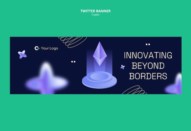 Gratis PSD template voor het concept van een cryptovaluta