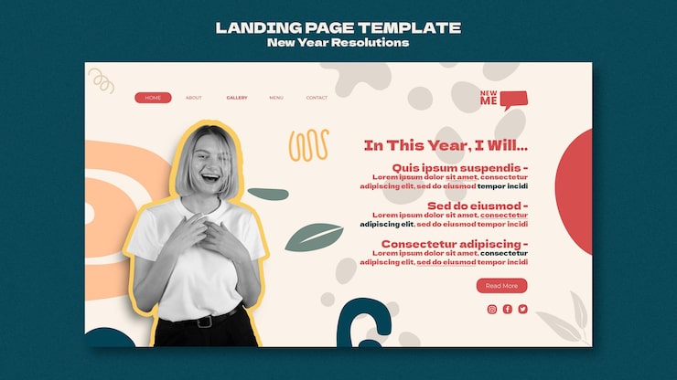 PSD Gratis template web resolusi tahun baru