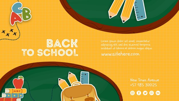 Gratis PSD terug naar basisschool poster sjabloon