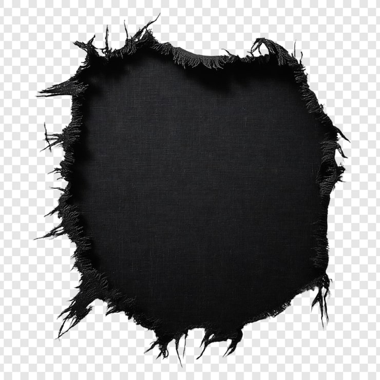 PSD gratuito texture di tessuto nero a buco strappato