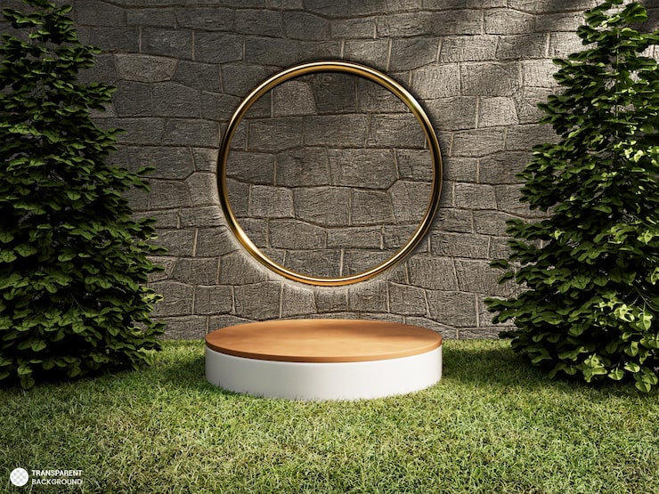 Gratis PSD tropisch podium voor productpresentatie 3d-rendering