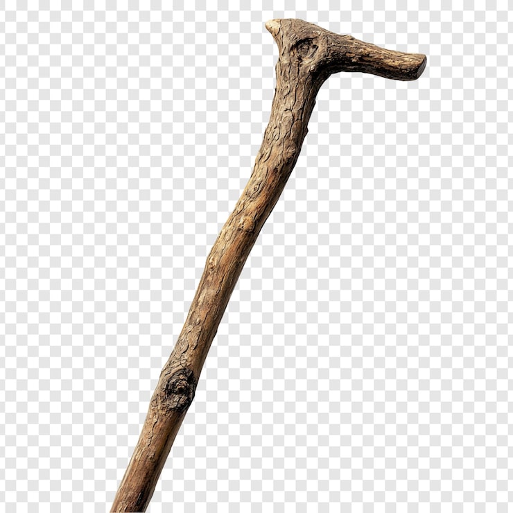 PSD gratuito un bastone di legno rustico, un compagno naturale per le escursioni