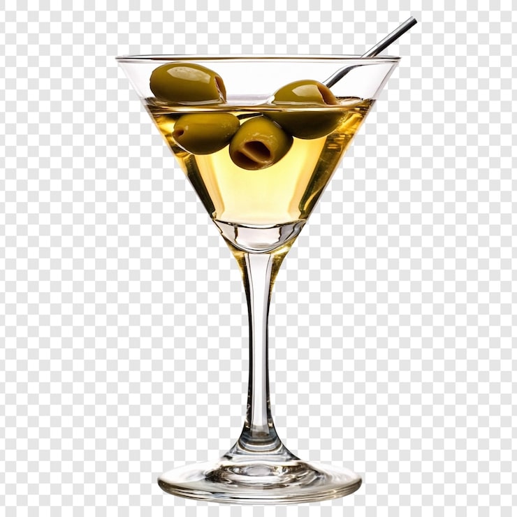 PSD gratuito un rinfrescante cocktail di martini con olive