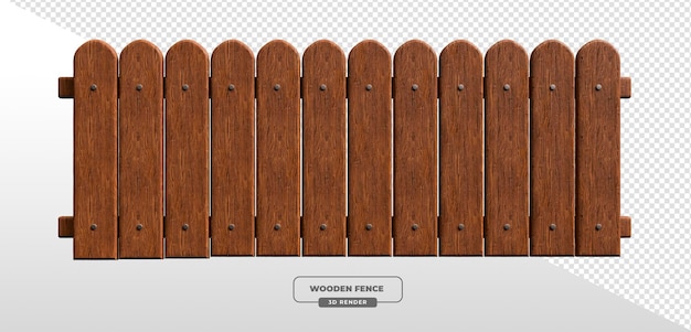 PSD gratuito valla de madera en un fondo transparente renderizado en 3d