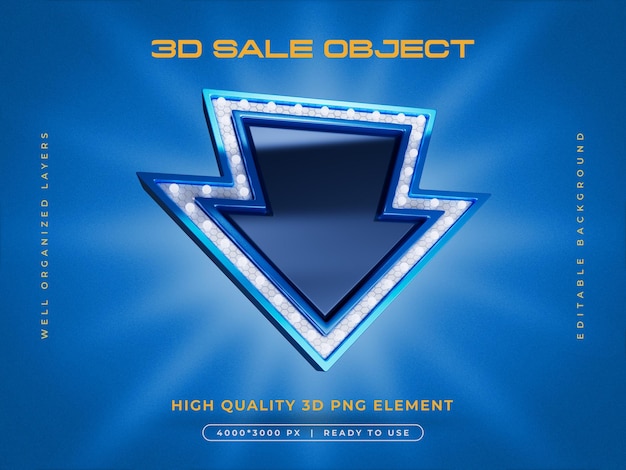 Gratis PSD verkoop object 3d render geïsoleerd