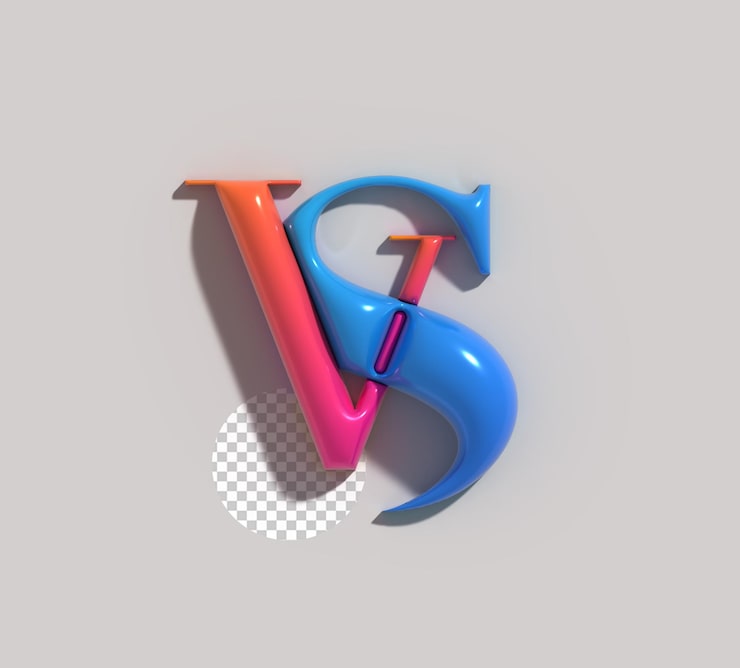 Gratis PSD versus teken brief 3d logo transparant psd