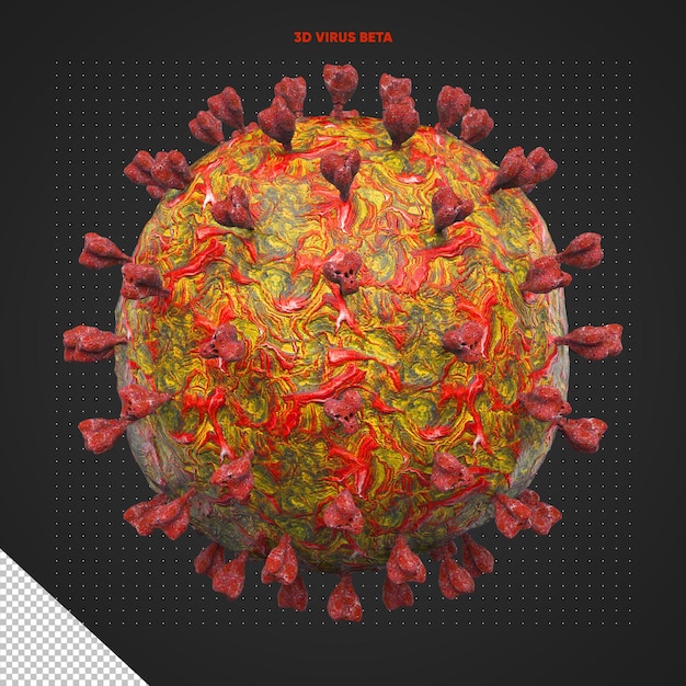 PSD Gratis virus beta render ilustrasi 3d