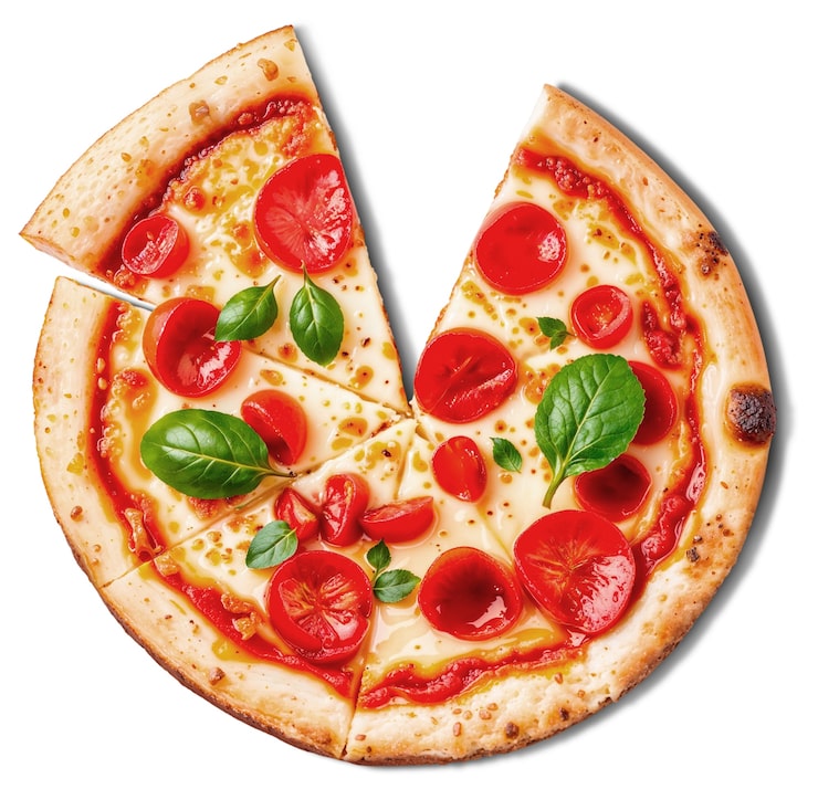 PSD gratuito vista de arriba en una deliciosa pizza