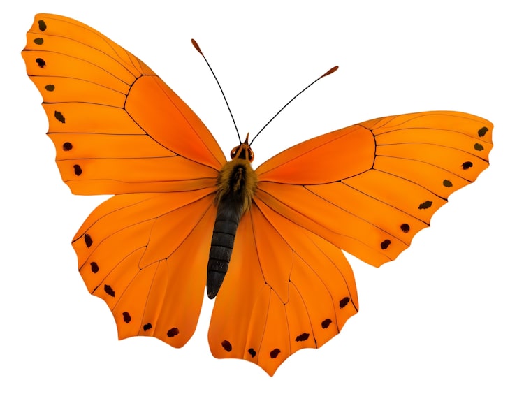 PSD gratuito vista de arriba sobre la mariposa aislada