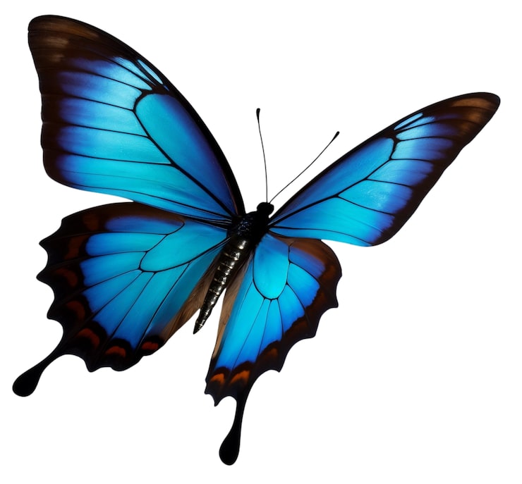 PSD gratuito vista de arriba sobre la mariposa aislada