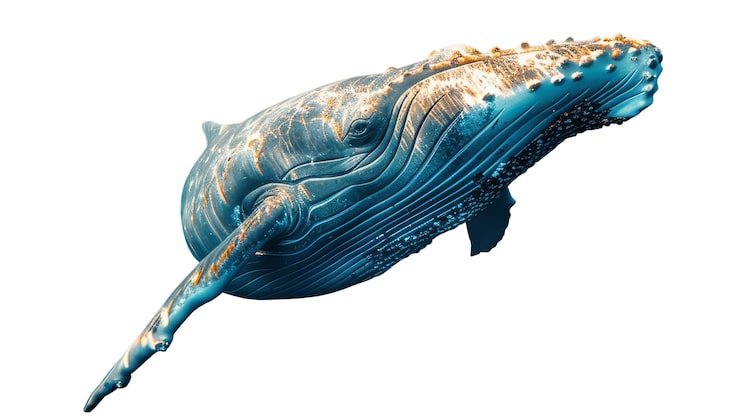PSD gratuito vista de la ballena acuática