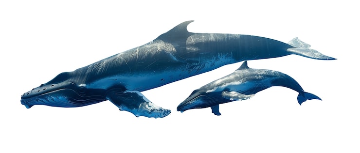 PSD gratuito vista de la ballena acuática