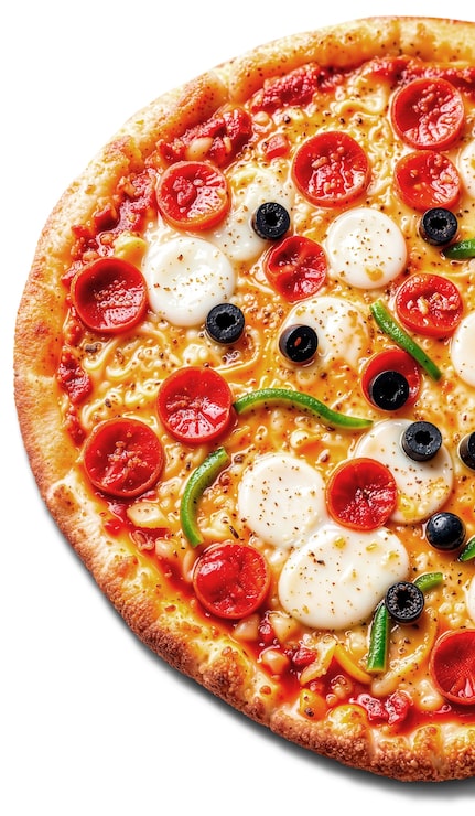 PSD gratuito vista dall'alto di una deliziosa pizza