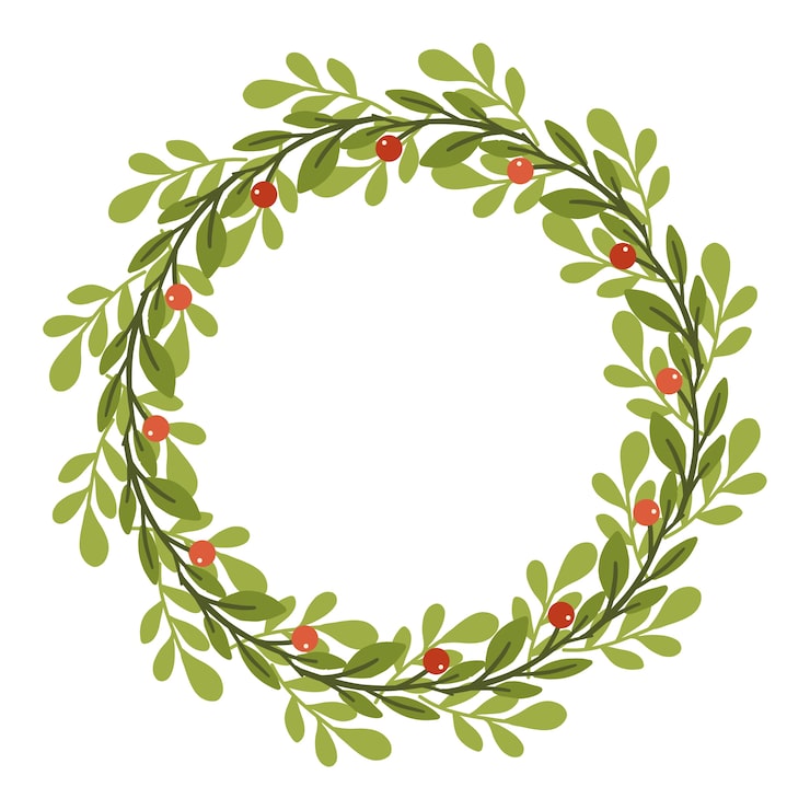 PSD gratuito vista del marco redondo de navidad