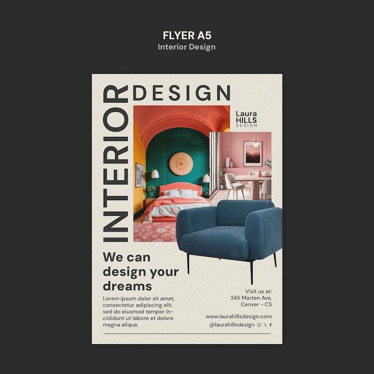 PSD gratuito volantino per l'interior design