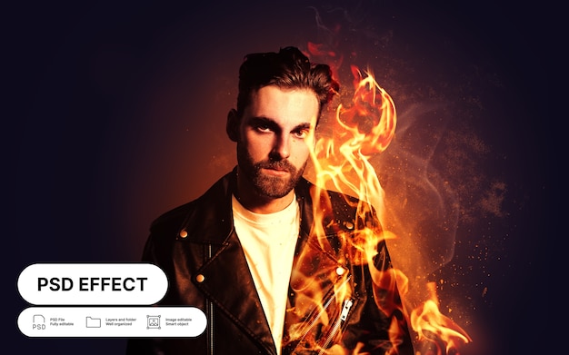 Gratis PSD vuurfoto-effect