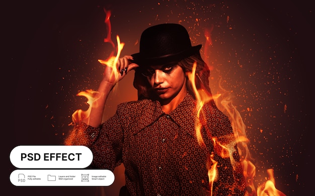 Gratis PSD vuurfoto-effect