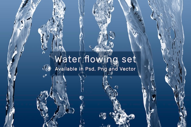 Gratis PSD water stromend effect psd set