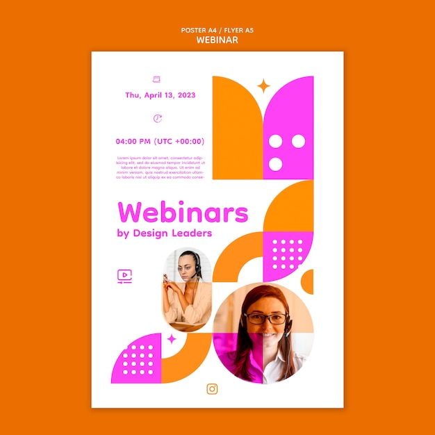 Gratis PSD webinar conferentie poster sjabloon