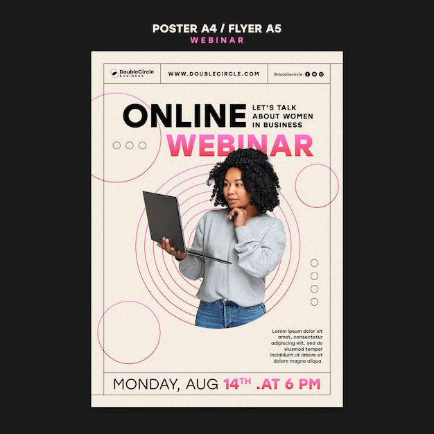 Gratis PSD webinar conferentie poster sjabloon