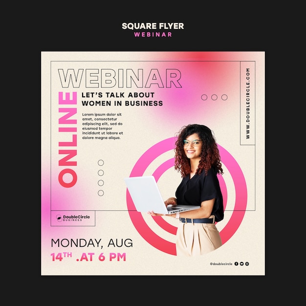 Gratis PSD webinar conferentie vierkante folder sjabloon