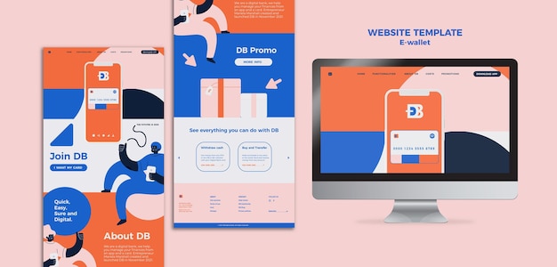 Gratis PSD webontwerpsjabloon voor e-wallet