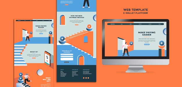 Gratis PSD websjabloon voor e-wallet-app