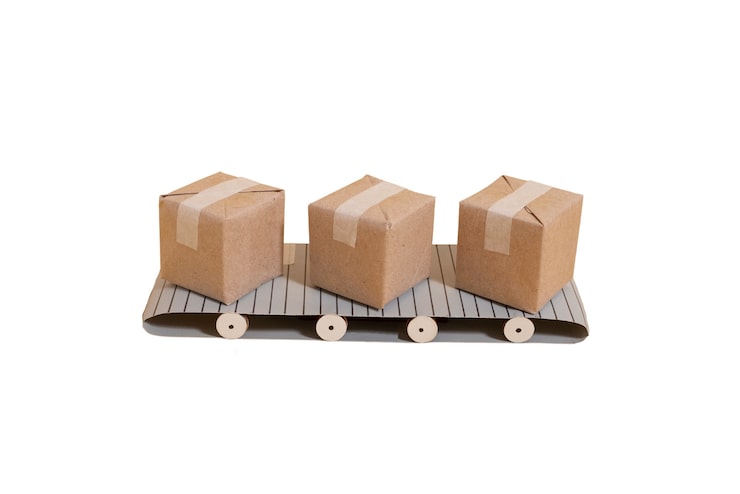 Gratis PSD weergave van 3d-illustratie van de supply chain-vertegenwoordiging