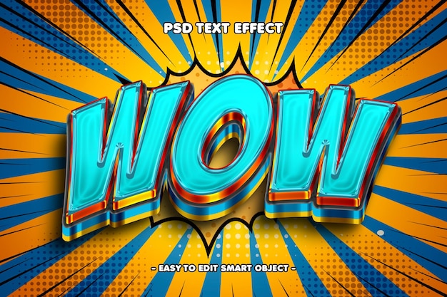 Gratis PSD wow comic style bewerkbare tekst-effect